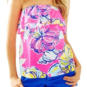 Lilly Pulitzer Rilo tube top Kir Royal Pi Swept by the Tides